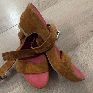 Donald Pliner Brown Suede Women's Sandals — size 8